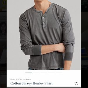 Ralph Lauren Cotton Jersey Henley Shirt, men's L